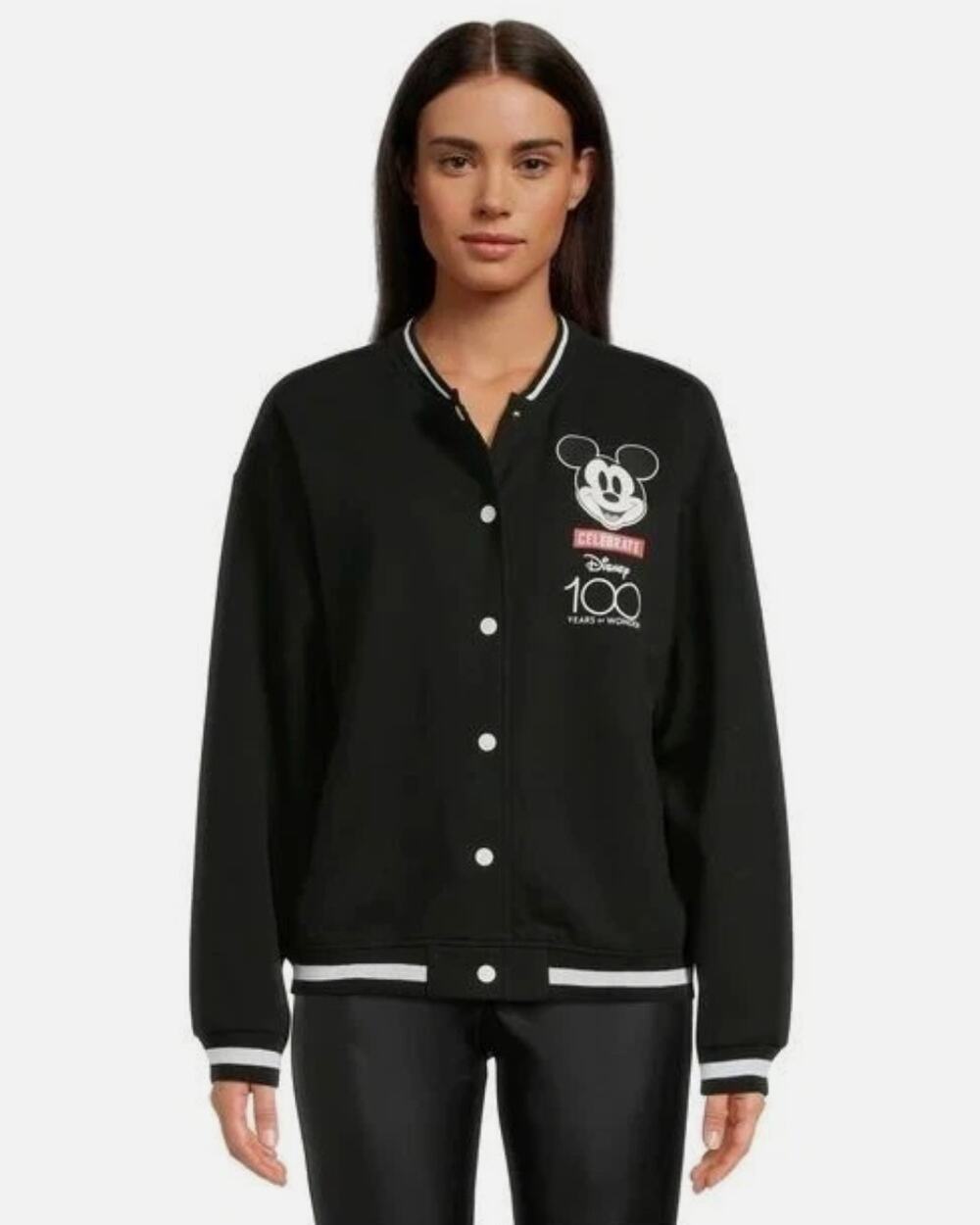 DISNEY 100 Years Celebration Mickey Mouse Varsity Bomber Jacket Size Youth 10/12